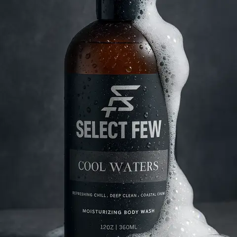 Cool Waters Body Wash for Men – Full Body Wash with Aloe Vera & Natural Oils – Crisp Citrus, Bold Spice, Smooth Amber & Woods – Handmade, Small-Batch