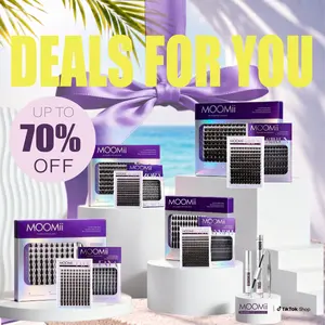 MOOMii D-Curl Lash Clusters Kit (8-18mm) - Beginner-Friendly DIY At-Home Lash Extensions Set with Bond, Seal, Tweezers, Remover, Soft Natural Eyelashes, Lightweight, Waterproof, Long-Lasting Adhesives Makeup Gift
