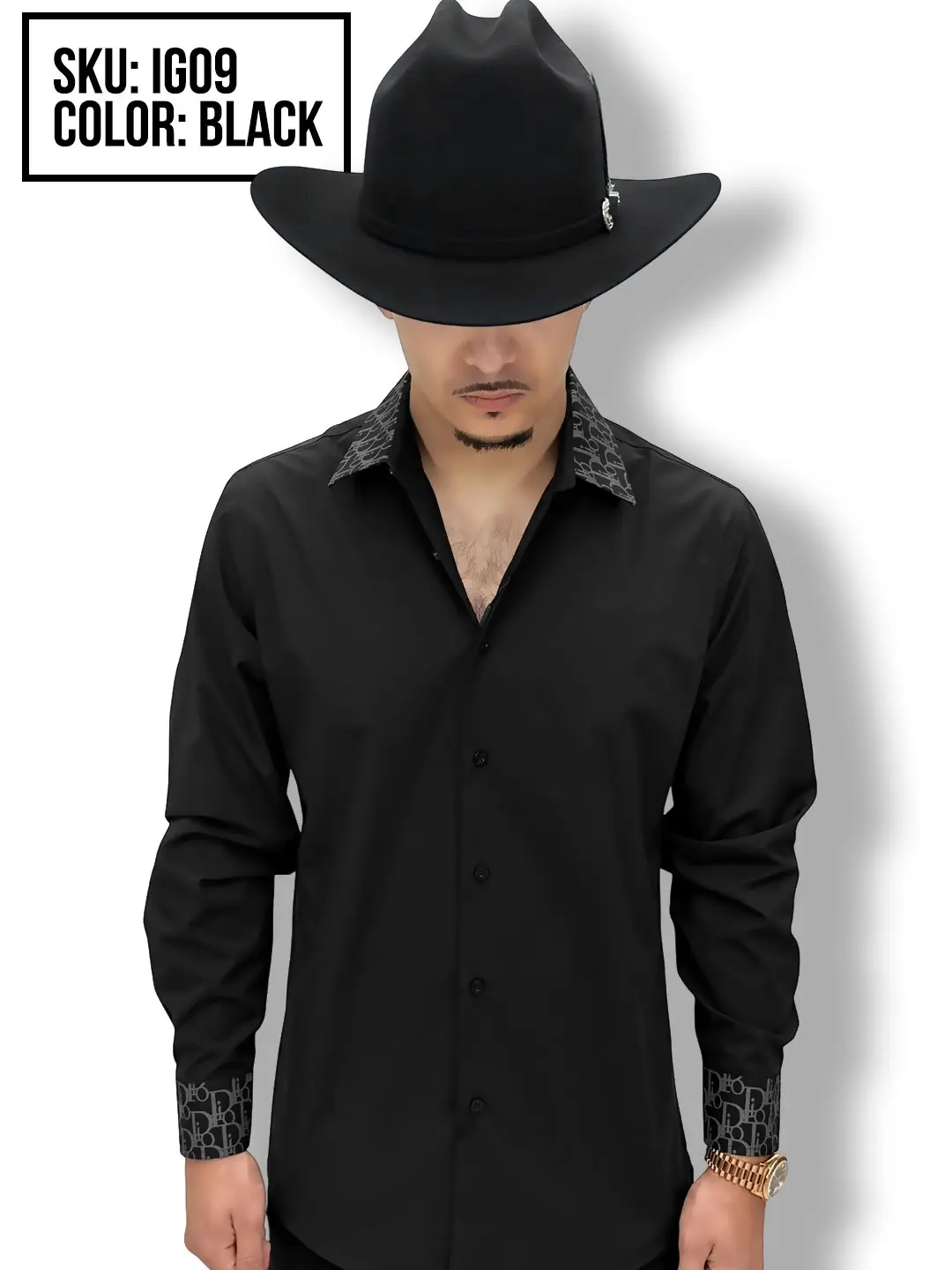 Santel - (Black/Grey) GDL Clothing Mens Shirt