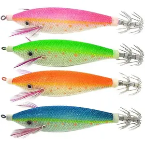 Squid jigs Shrimp Lures Luminous Squid jig Hook Tail Glow in Dark