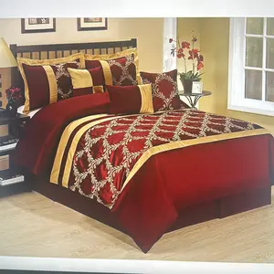 Comforter Set King-Faux Silk Fabric Embroidered-Breathable and Wrinkle Resistant-1 Comforter,2 Shams,3 Decorative Pillows,1 Bedskirt