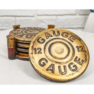 Western 12 Gauge Shotgun Bullet Shells Hunter's Ammo Coaster Set With 4 Coasters