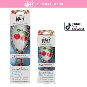 Wet Brush Tutti Fruitti Detangling Duo - Original & Mini Detangler Brush Set for Wet or Dry Hair, Travel-Friendly, Limited Edition
