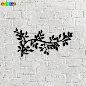1pc Twig & Leaf Metal Wall Art, Nature-Inspired Twig Statue Mural, Ideal Gift for New Year, Easter, Nature Decor Enthusiasts, Rust-Resistant Metal Wall Decor Wall Sculptures, Perfect for Garden Fence & Living Room Wall, Charming Year-Round Home Decor