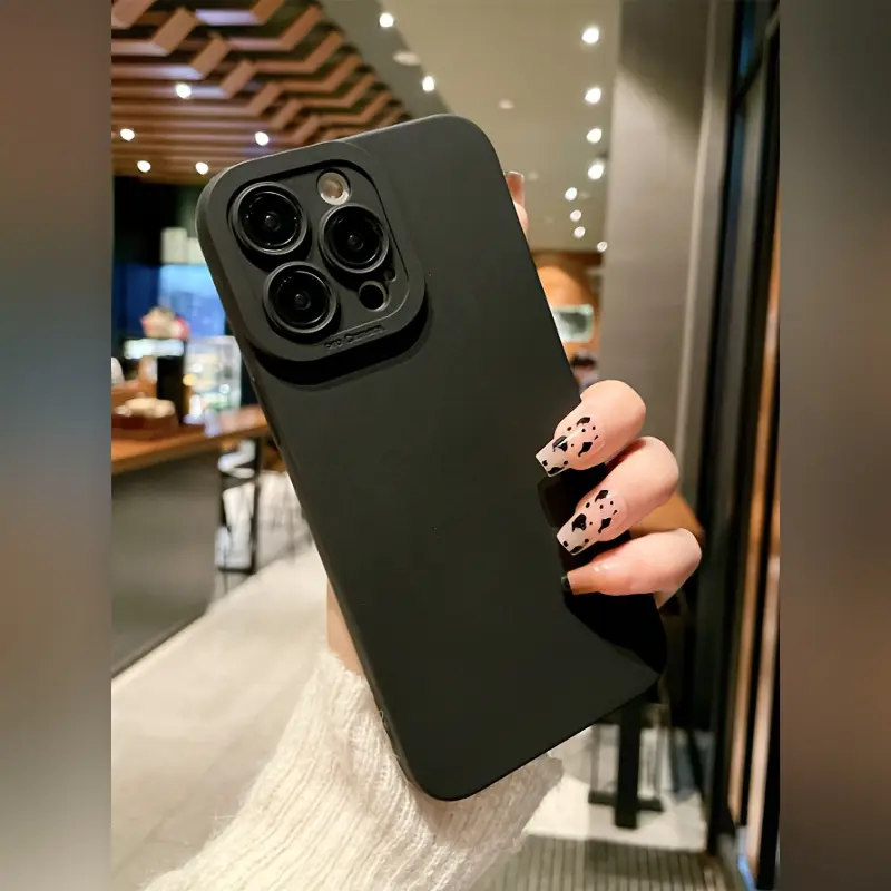 Simple Black Shadow TPU Lens Protection Phone Case For Iphone 15/14/13/12/11/7/8/PLUS/XSMAX/XR/XS/X, Accessories, Smartphone