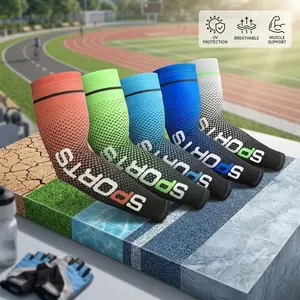 6 Pairs Arm Sleeve UV Sun Protection Sleeves - Cooling Sports Sleeve Anti Slip Ice Silk Warmers Arm Covers for Men and Women Perfect for Outdoor Running Cycling Golf Hiking Fishing Driving Sun Protection