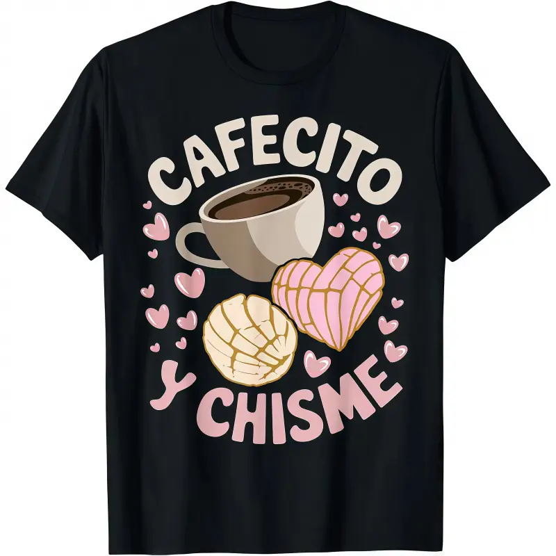 T-Shirt with Latina Mexican Concha Pastry Graphic, Unisex Casual Round Neck Short-Sleeve Streetwear Clothes