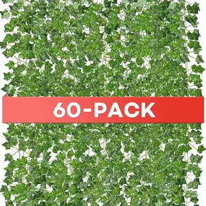 Vines, 60 Pack 420  Artificial Ivy Garland Vines for Bedroom Decor,  Vines for Party Wedding Christmas Decoration, Leaves for Outdoor Patio Garden