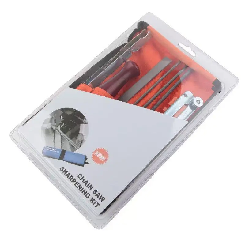 Chainsaw File Tool Bag Set 9pcs, Electric Chainsaw Sharpening Files for Oil Chainsaws, Durable and Essential Accessories