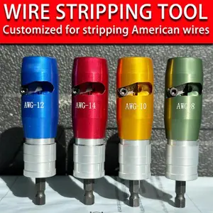 2024Wire Stripper for Drill, 4 In1 Wire Stripping and Twisting Tool for Drill Professional Electrician Tool, Drill Wire Stripper Set for Power Drill Cable Quick Stripping