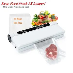 Vacuum Sealer Machine with 20 Bags – Automatic Dry/Wet Food Sealer, Strong Suction