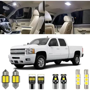 12 Piece 6000K White Interior LED Light Kit Package Replacement for Chevy Chevrolet Silverado/GMC Sierra 2007 2008 2009 2010 2011 2012 2013, with Placement Diagram and Install Tool
