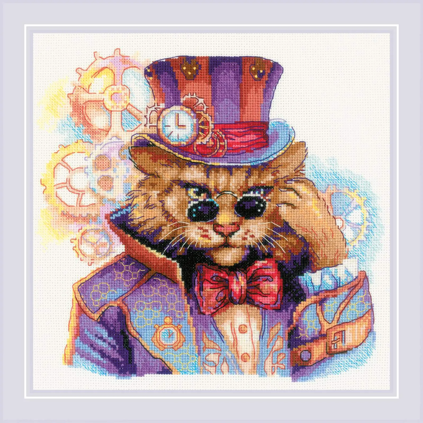Steampunk Cat Counted Cross Stitch Kit by Riolis R2278