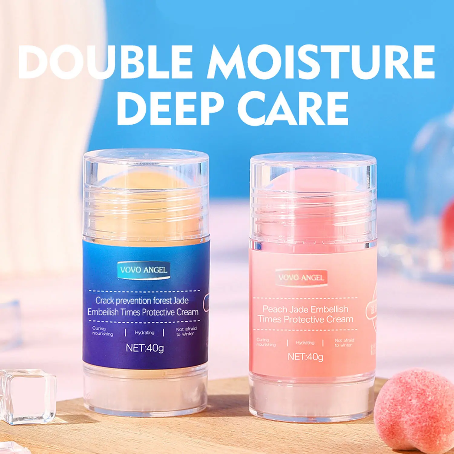 Vovo Angel Double Moisture Deep Care Portable Anti-crack Toner Cream for Intense Hydration & Effective Crack Prevention Easy Access Without Mess Remove Dead Skin Soften Dry Moisturize Sensitive Moisturizing Moisturizer Hydrating, Hydrate, Skin Repair