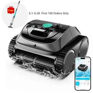 【2026 Upgrade】WYBOT C1 Cordless Robotic Pool Vacuum for Inground Pools, Above Ground Pool Cleaner 4-in-1 Wall & Waterline Cleaning Up to 1,614sq.ft, 150mins Smart Navigation, App Support,Free Handheld Pool Cleaner Included