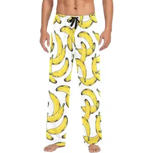 Men's Banana Pajama Pants Cotton Soft Comfy Straight-Fit Lightweight Pj Bottoms