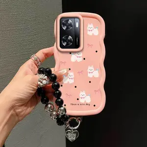 1 Piece Bow Puppies Suitable For One Plus Nord N300/Nord N20 Flexible Phone Case Cover Suitable For 1+Nord N300 With Flexible And Lanyard Perfect For Club