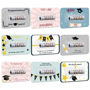 9pcs Graduation Cash Gift Card Holder, Creative Cash Organizer with Inspirational Text, Inspirational Greeting Cards, Perfect Birthday Gift for Graduates