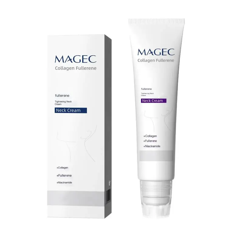5-Roller Collagen Neck Firming Cream, 50ml Neck Care for Adults - Animal Fat Free, Alcohol Free, All Skin Types, Hyaluronic Acid Boost, Vitamin C+E, Reduces Double Chin, Relieves Edema, Wrinkled Skin Care