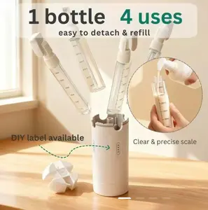 4-in-1 Portable Cosmetic Shampoo Dispenser Storage Bottle Plastic Travel Friendly Compact Design for Easy Carrying..