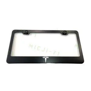 Tesla Logo Stainless Steel License Plate Frame Holder Rust Free