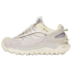 Moncler Women's Mesh Low-Top Sneakers for Casual Wear with Comfortable Athletic Design in Gray-White Trending Shoes, House White Official Shoes to Get / Maison Mihara Verifiable, with credentials and supporting global authentication