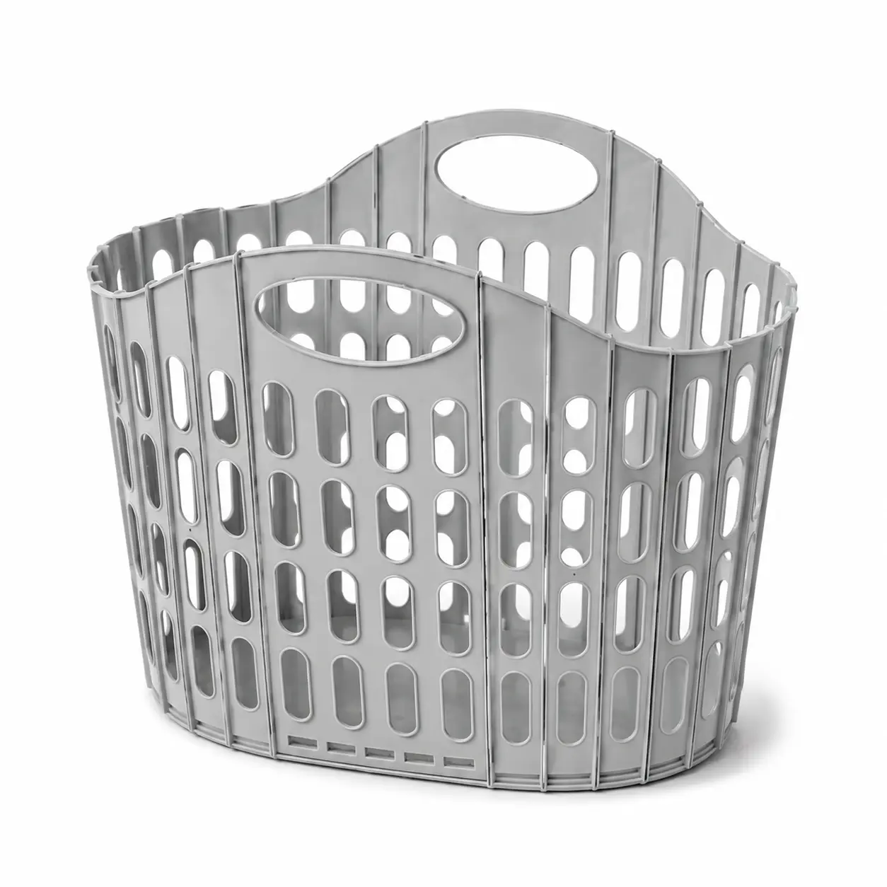 Collapsible Laundry Basket with Handles - Foldable Plastic Ventilated Space Saver Hamper for Car Interior Stowing & Tidying, Laundry Room, Bedroom