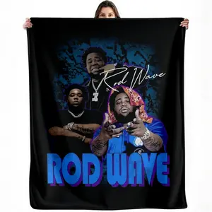 Rod Wave rapper blanket — artist portrait & name art design