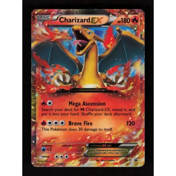 POKEMON TCG AUTHENTIC RAW SINGLES: Charizard EX XY Promo Promo XY17 moderately played english