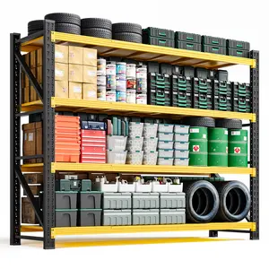 Letaya 4-Tier Adjustable Heavy-Duty Metal Industrial Storage Shelves, 71"Wx24"Dx70"H Organizer Racks for Shop, Warehouse summervibes
