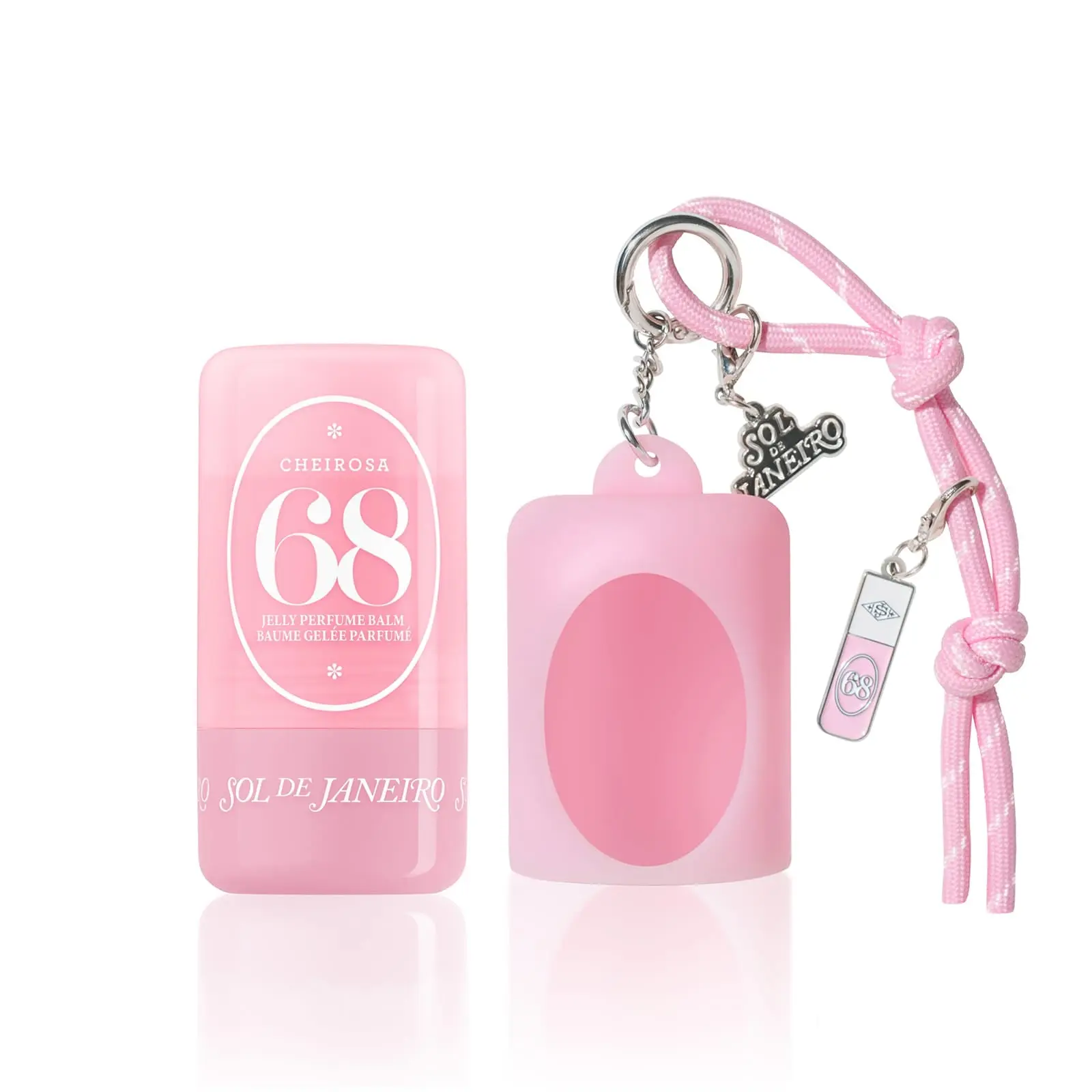 Sol de Janeiro Cheirosa 68 Jelly Balm + Keychain Duo | Your Pink Dragonfruit & Brazilian Jasmine Fruity Perfume Stick That Clips Onto Your Bag, Keys Or Phone Chain For A Delicious On-The-Go Perfume Boost.