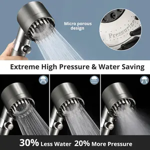 Shower Heads with Fiters for Hard Water, High Pressure Handheld Shower Head with On Off Switch for Rv/Camper,Filtered Drivse Iondrops Showerhead with Hose (Gun Grey,2 Filters)