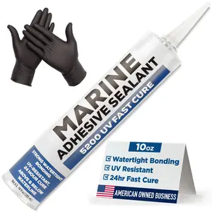 10 oz Marine Adhesive Sealant 5200 Fast Cure (White) - Permanent, Watertight Bonding and Sealing - UV Resistant, Above & Below Waterline - Compare to 05203 and 06520 FC M - by