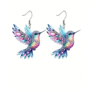 Hummingbird Design Dangle Earrings, Fashionable Jewelry for Women, Trendy All-match & Exquisite Jewelry for Birthday Gift, Earrings for Women, Fashionable Jewelry Accessories, Statement Earrings