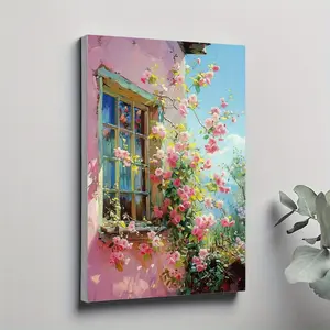 Fresh Flower Landscape Pattern Wooden Frame Canvas Painting, Modern Art Wall Decoration, Home Living Room Bedroom Office Wall Decoration, Poster Wall Art, Wall Decoration Painting
