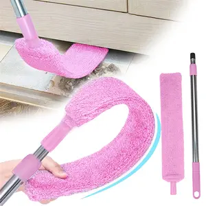 Adjustable Microfiber Long Handle Extendable Ceiling Dust Cleaning Brush Mop Home Extension Pole Metal Made