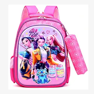 3D K-pop girl group style cartoon backpack—a back-to-school essential. This high-capacity travel backpack is suitable for school, outdoor activities, and travel.