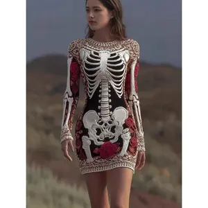 EuropeanandAmericanHalloween3Ddigitalprintinghipskirt Casual Dress
