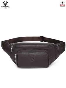 Men's Crossbody Bag Large Capacity Multi-Functional Solid Color Adjustable Easy Carry Shoulder Bag Casual Fashion Vintage Waist Pack Mh481