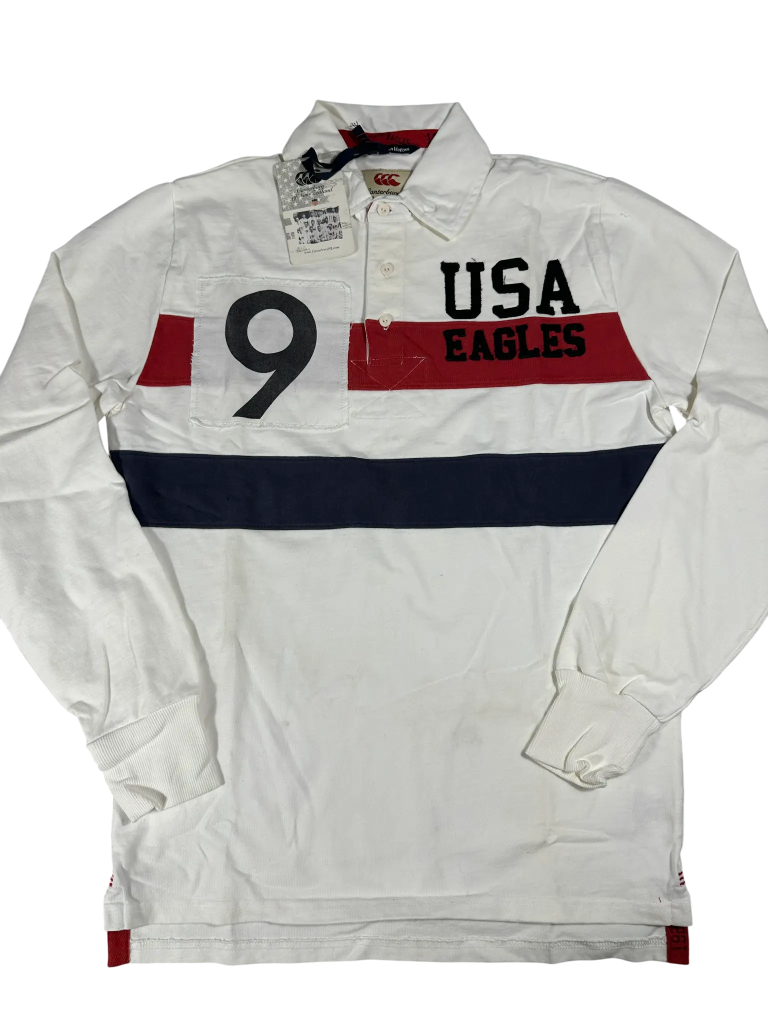 USA Canterbury White Rugby Polo Shirt