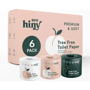 Bamboo Fiber Toilet Paper |   6 large rolls, 3 layers, 350 sheets |   FSC Certified, PFAS-Free, BPA-Free, Septic Safe |   Eco-friendly Tree-free Toilet Paper |   No plastic packaging