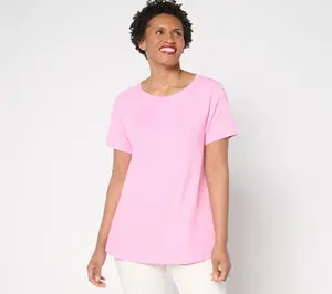 Isaac Mizrahi Live! Essentials Pima Cotton Short Sleeve Top