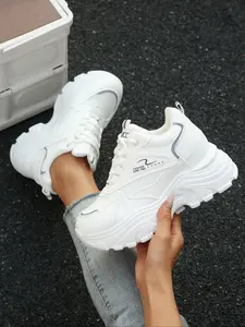 Women's Wedge Heel Casual Walking Shoes, Height Increasing Low-Top Sneakers, Versatile Dad Shoes for All Seasons, Platform Sneakers