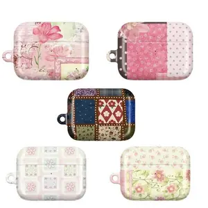 Vintage Patchwork Floral AirPods Case for AirPods 1 2 3 4, AirPods Pro 1 2 3, Cottagecore Flower Quilt Earbuds Cover