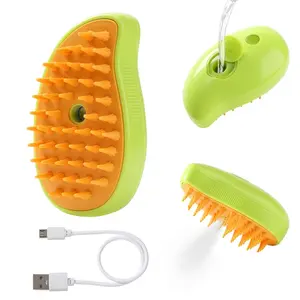 3in1 Cat Steam Brush, Cat Steamy Brush Cleanser, Silicone Massage Grooming Brush, Pet Hair Cleaning Brush Comb for Cats Dogs