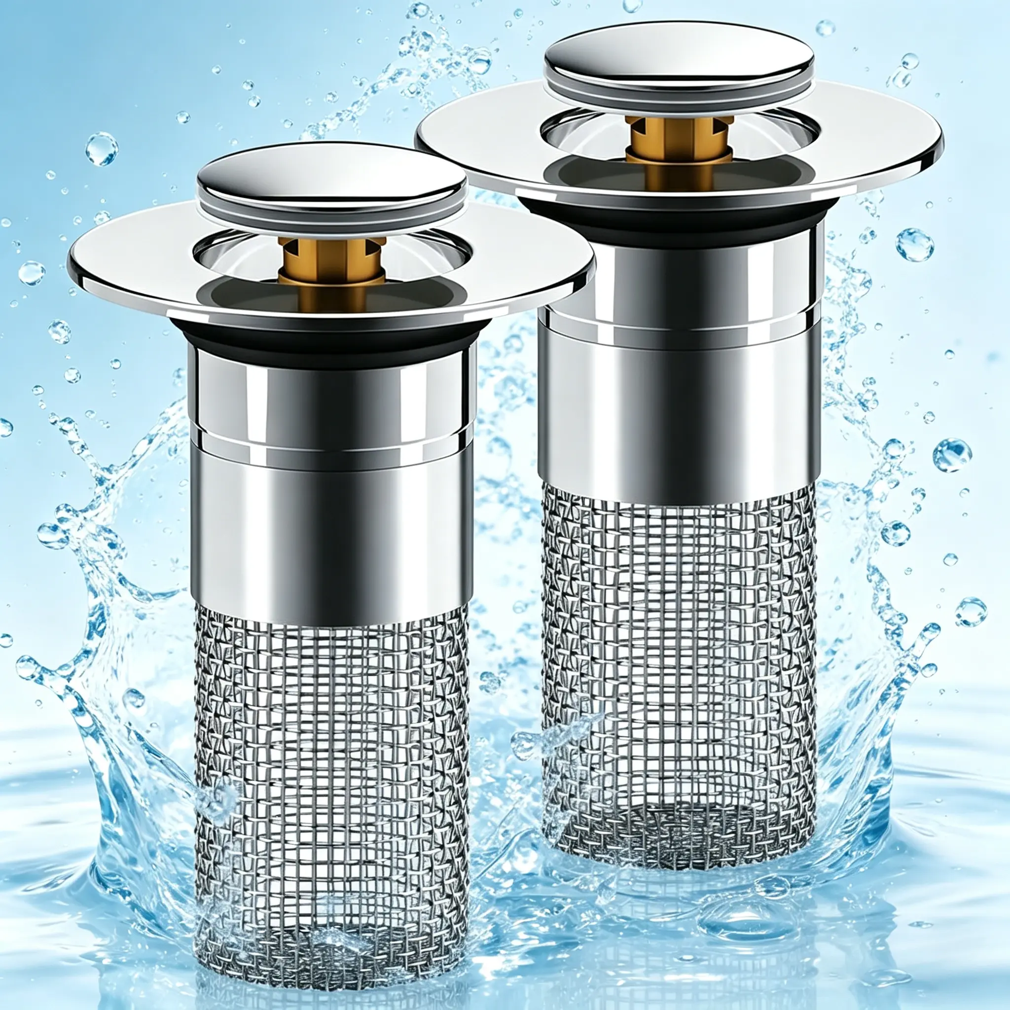 Stainless Steel Hair Catcher Strainer，Bathroom Sink Drain Strainer, Pop Up Sink Drain Strain, Bathroom Sink Stopper with Removable Stainless Steel, Filter Basket Hair Catcher Hair Catcher
