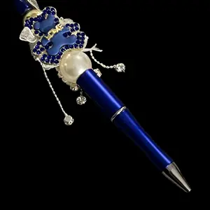 Beadable Fancy Pen Blue Bear