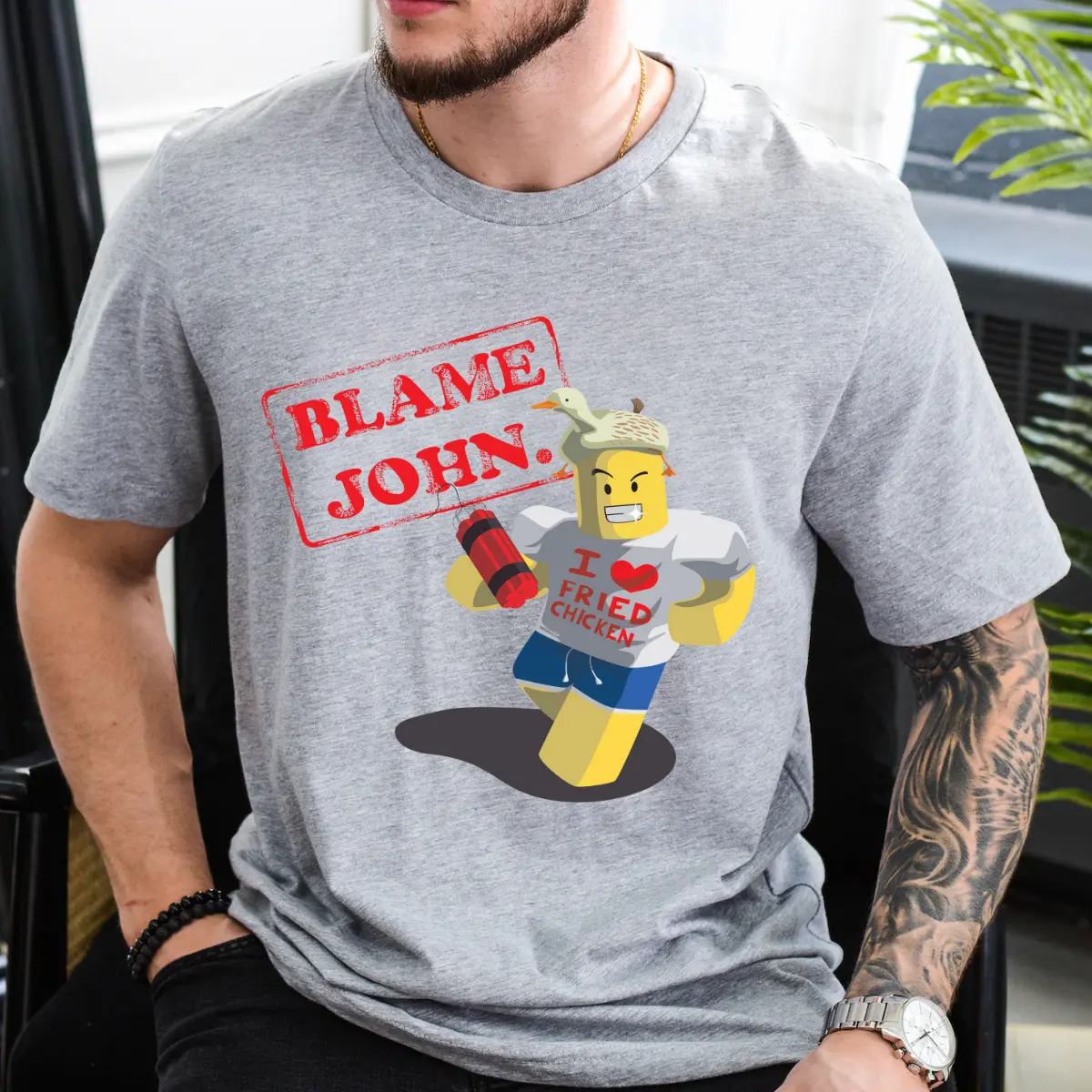 Shedletsky Blame John T-shirt, Shedletsky Forsaken Shirt, Roblox shirt For men, Blame John Shirt, Trending Shirt, 100% Cotton Unisex T-Shirt