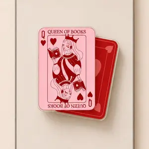 Vintage Queen of Books Card MagSafe Grip – Book Lover Aesthetic Magnetic Pop Socket & Kickstand –  Accessory Gift for Readers
