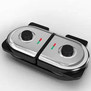 Sunvivi Dual Waffle Maker: Heart Waffle & Classic Waffle Iron with 2 Adjustable Temp Knobs, Nonstick Waffle Machine with Indicator Light, Easy to Clean, Perfect Gift for Her, Kids and Families